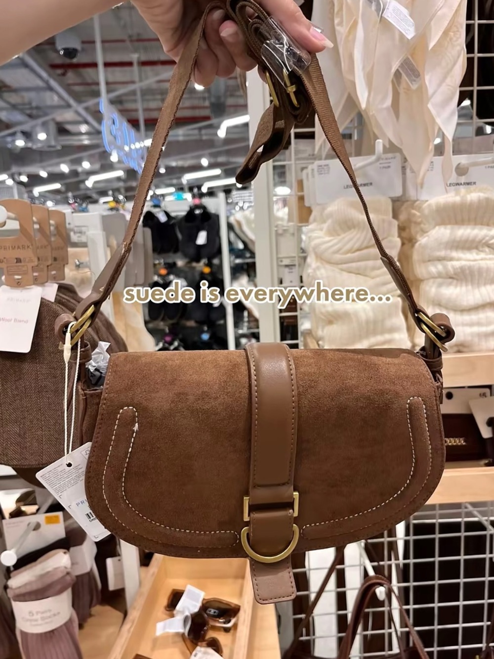 Primark NWT Brown faux Suede Saddle Crossbody Bag